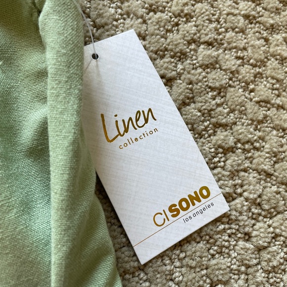 Green wide leg linen pants - Picture 5 of 10